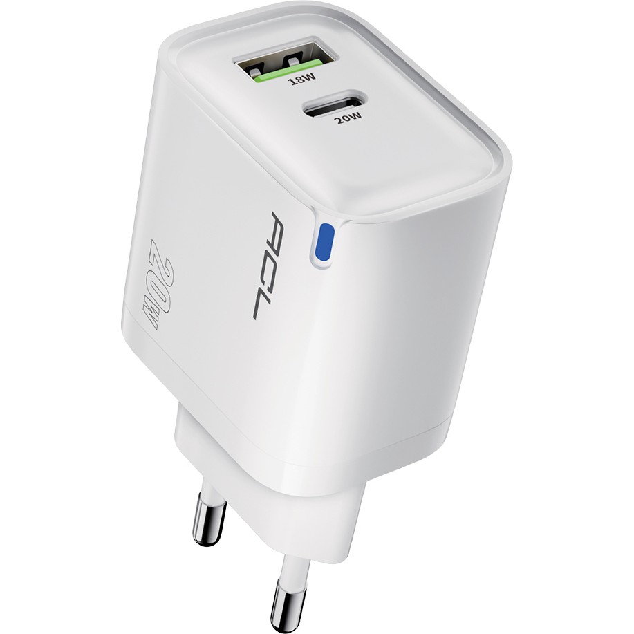 Acl AC-116 20W Gan Teknolojili Çift USB + Type-C Süper Hızlı Şarj Adaptörü | PD20W + Qc3.0 Destekli | Akıllı Isı Kontrolü | LED Işıklı Tasarım - Beyaz Bilgisayar Çevirici ve Adaptörü Fiyatı