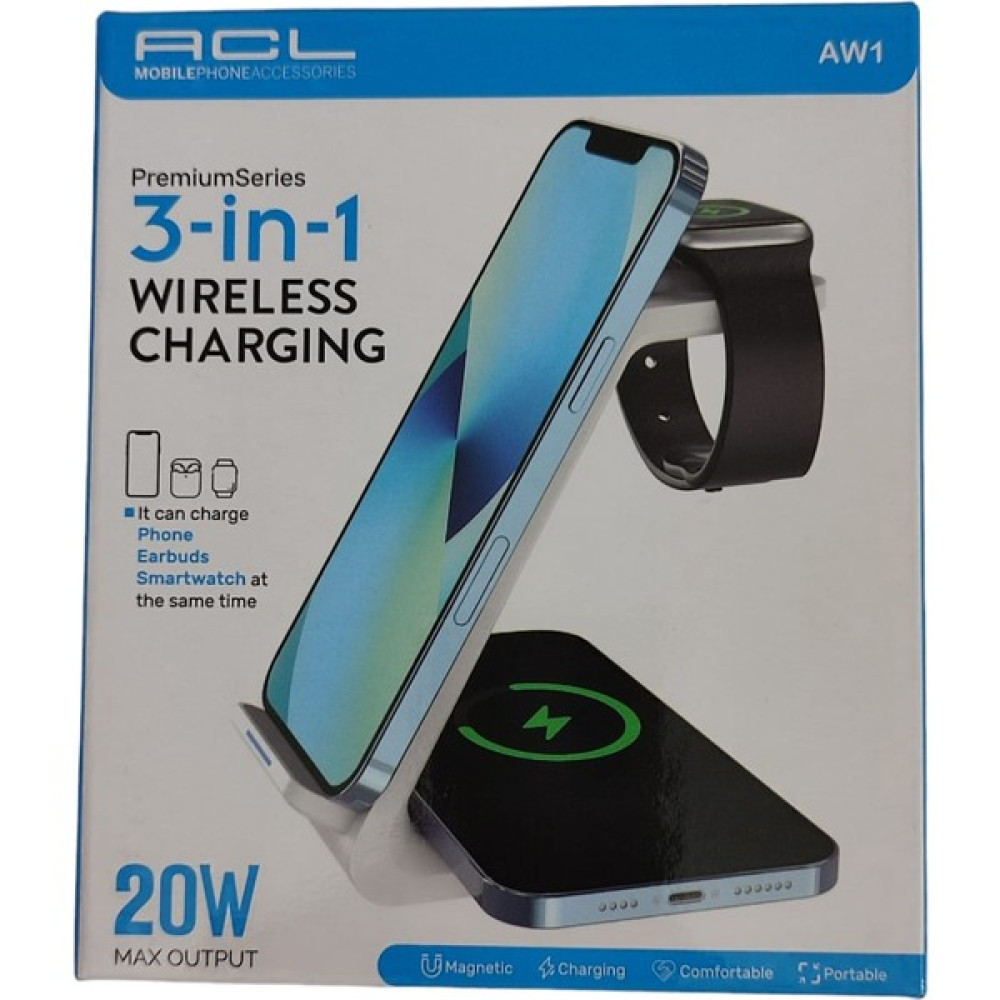 Acl Aw1 Kablosuz Şarj Standı 3lü 20W 1834 - Beyaz Cep Telefonu Şarj Cihazı Fiyatı