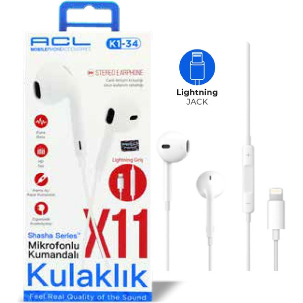 Acl Kablolu Kulakiçi Kulaklık K1-34X - Beyaz Kulak İçi Kulaklık Fiyatı