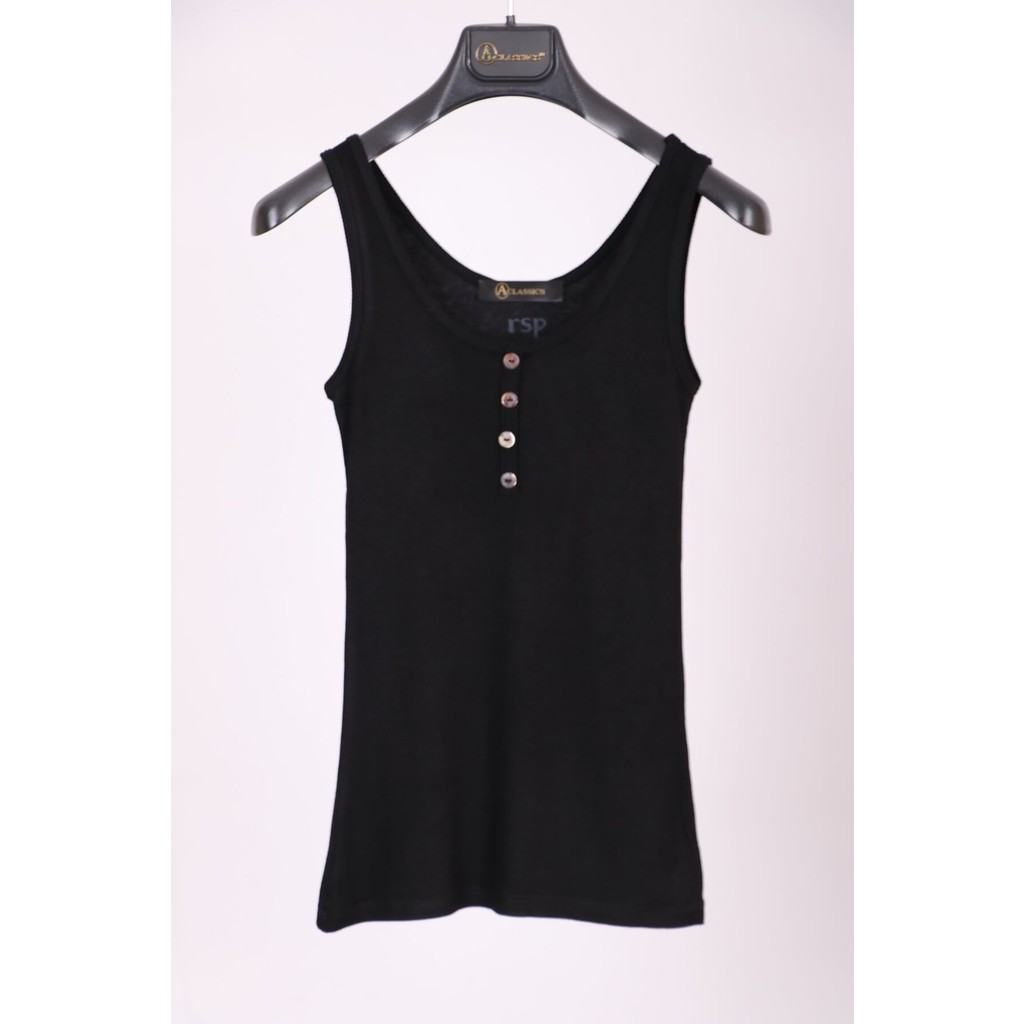 Aclassics Siyah Kalın Askılı Düğme Detaylı Pamuk Slim Fit Atlet T-Shirt Giyim & İç Giyim Fiyatı