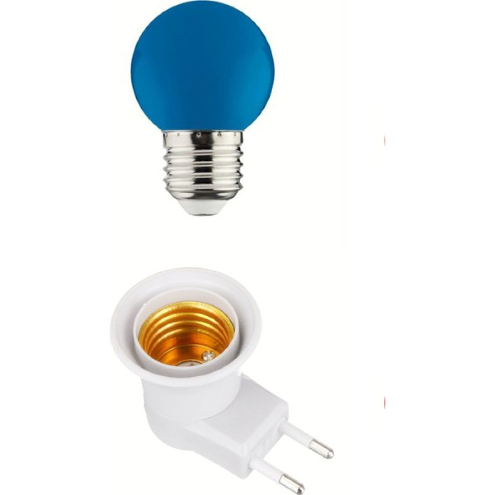 Açma Kapama Anahtarlı Duy Fişli + 1W Tasarruflu Renkli E27 LED Gece Lambası - Mavi Gece Lambası Fiyatı