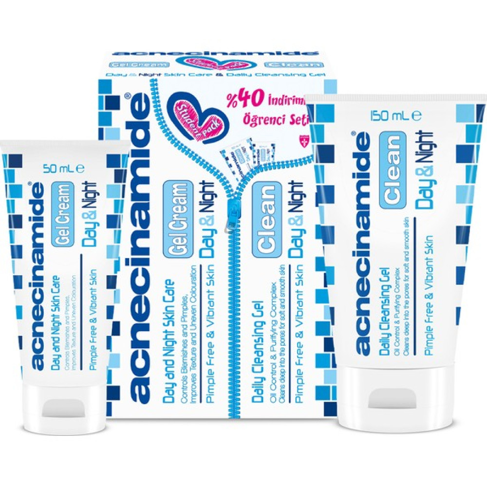 Acnecinamide Student Pack Yüz Temizleme Jeli ve Jel Krem 150 ml + 50 ml Cilt Temizleme ve Peeling Fiyatı