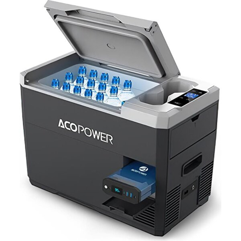 Aco Power Acopower VX28 12 24 220 Volt Akülü Kablolu 28LITRE Kompresörlü Outdoor Oto Buzdolabı Powerbank LED Lamba Oto Buzdolabı Fiyatı