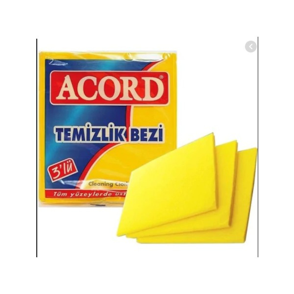 Acord Temizlik Bezi 35X40 cm 3lü - Sarı Temizlik Malzemeleri Fiyatı