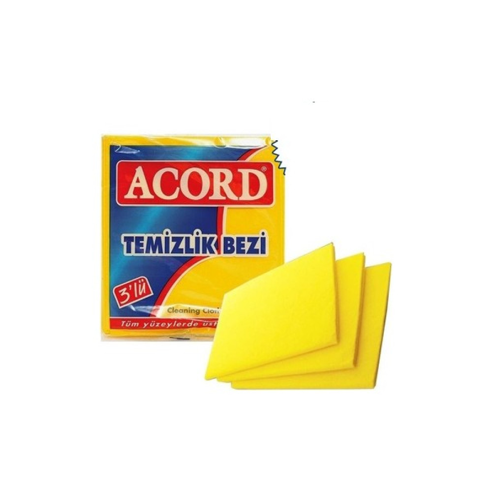 Acord Temizlik Bezi 35x40 cm 3'lü Sarı 4 Paket Temizlik Malzemeleri Fiyatı