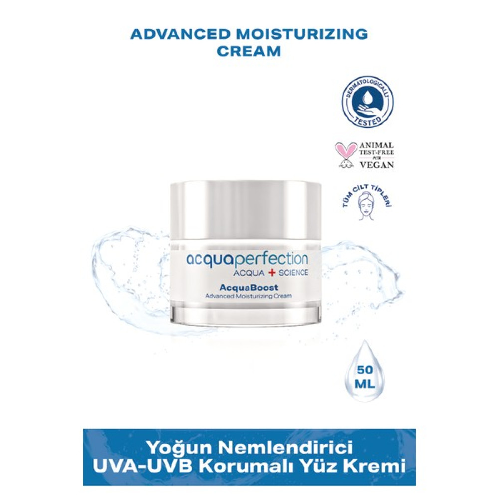 Acqua Perfection Acquaboost Yoğun Nemlendirici & Uva-Uvb Güneş Koruma Spf 30 , Besleyici, Yenileyici, Nemlendirici Yüz Kremi 50ML, Tüm Ciltler Için Nemlendiriciler Fiyatı