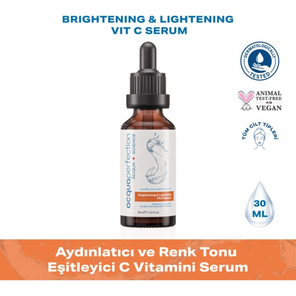 Acqua Perfection C Vitamini Aydınlatıcı ve Renk Ton Eşitleyici Bakım Serumu, Cilt Leke Karşıtı, Bariyer Onarıcı (Ascorbic Acid + Arbutin + Hyaluron... Leke Kremi Fiyatı