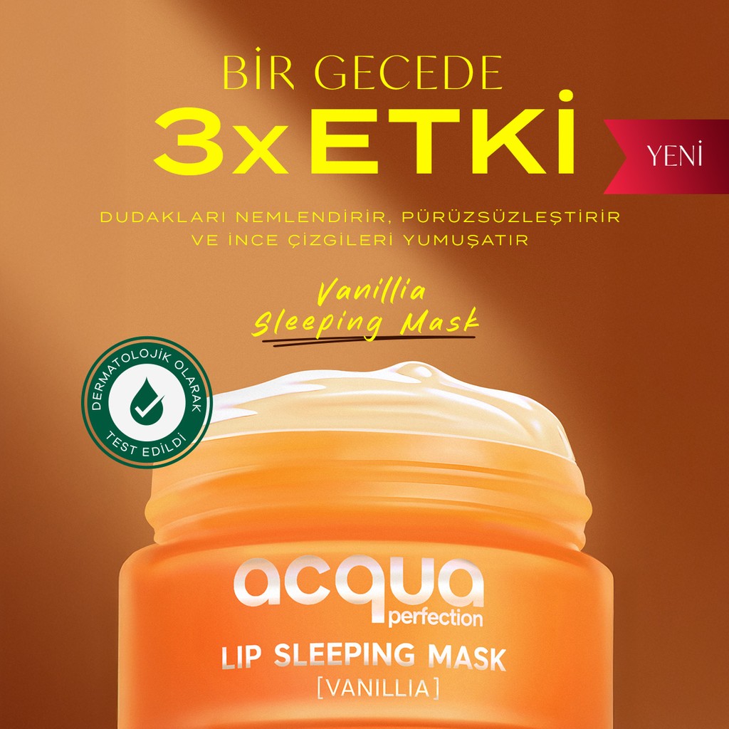 Acqua Perfection Lip Sleeping Mask Vanilla | Onarıcı & Canlandırıcı Dudak Maskesi | Pürüzsüzleştirici Etki - Yok Diğer Fiyatı