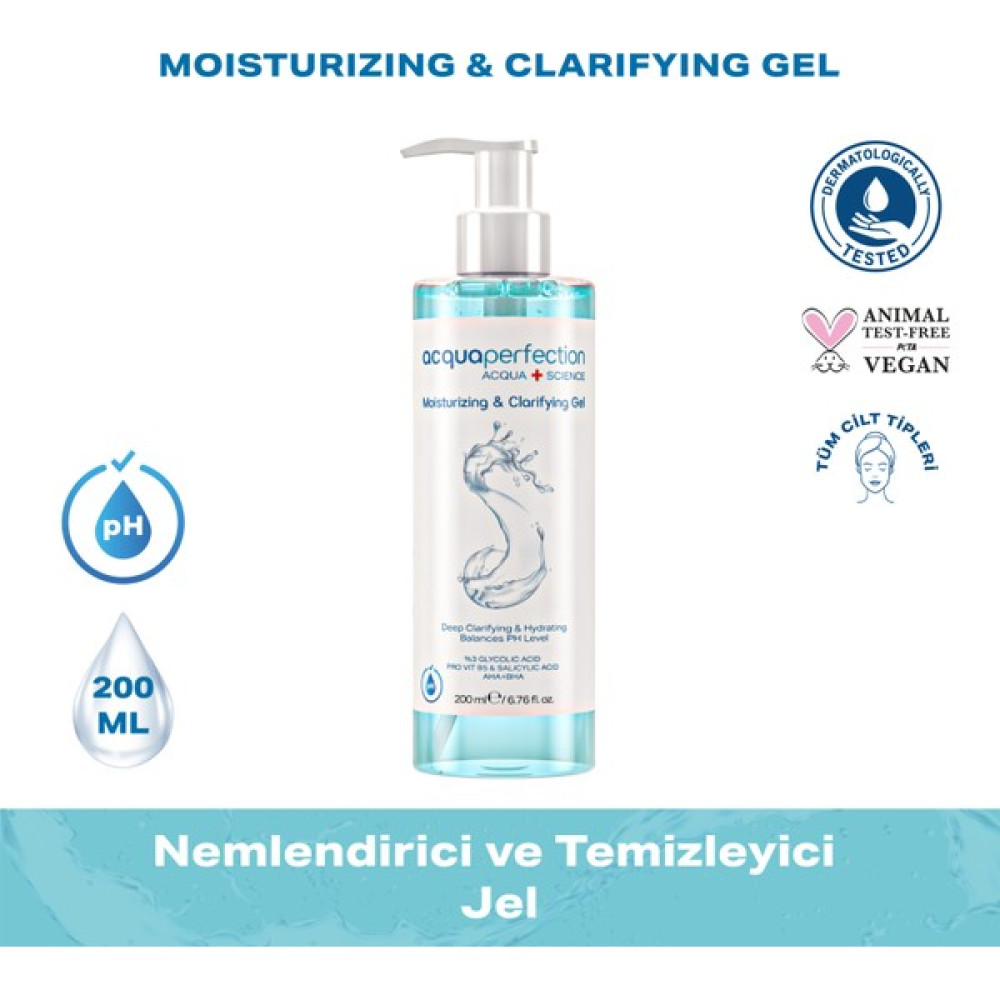 Acqua Perfection Nemlendirici ve Temizleyici, Koruyucu, Sağlıklı, Parlak Görünüm, Arındırıcı Etkili Yüz Temizleme Jeli 200ML, Siyah Nokta, Sivilce... Cilt Temizleme ve Peeling Fiyatı