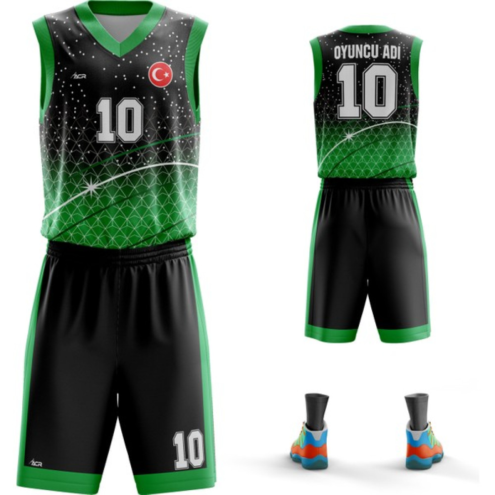 ACR Giyim Basketbol Forması Yeşil & Siyah Model B2402 - Kişiye Özel Isim ve Numara Yazılabilir Dijital Baskı - Yeşil - Siyah - 11 - 12 Yaş Oto Boyaları Fiyatı