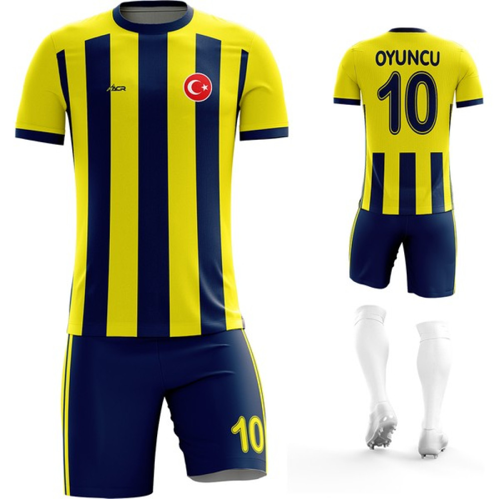 Acr Giyim - Sarı Lacivert 2020 - Kişiye Özel Futbol Forması Takımı Futbol Malzemeleri Fiyatı