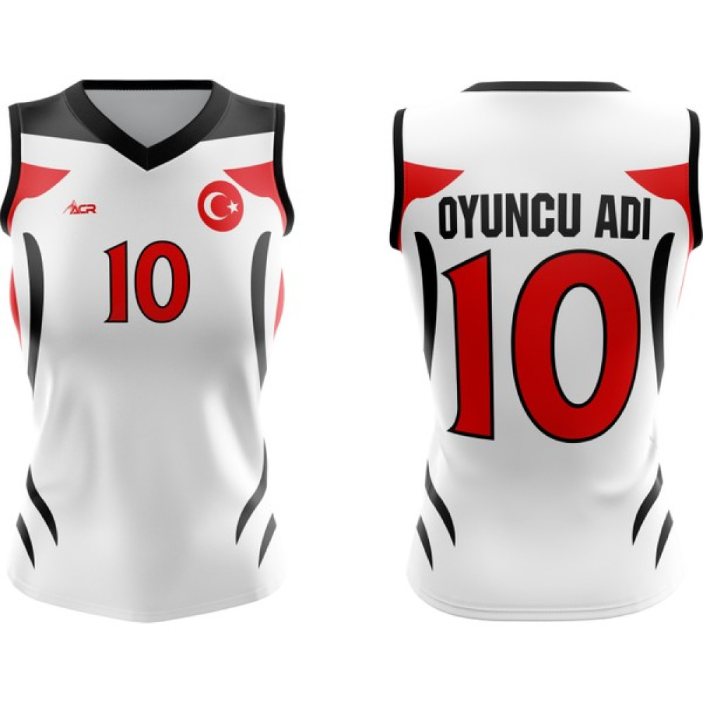 ACR Giyim Voleybol Forması Model 722 - Kişiye Özel Isim ve Numara Yazılabilir, Dijital Baskı Tasarım Tek Üst - Kırmızı - XL Oto Boyaları Fiyatı