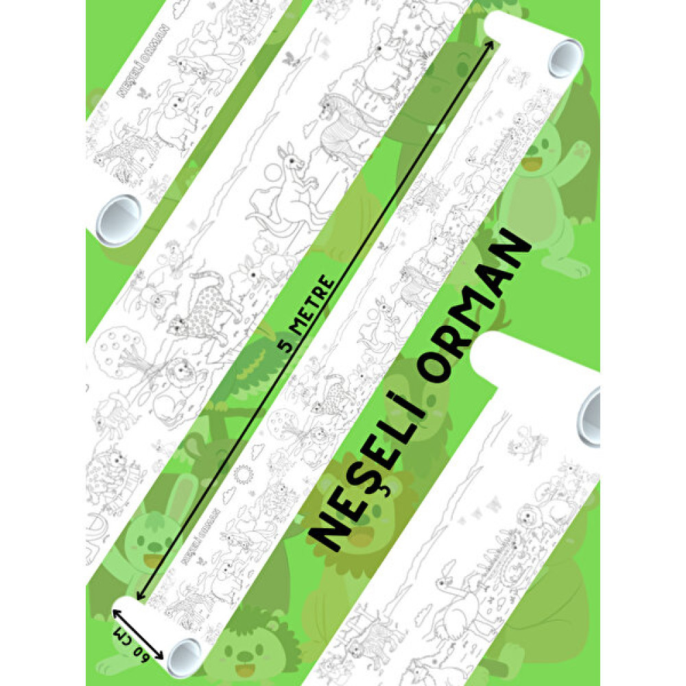 ACR Neşeli Orman - 5 Metre Dev Boyama Kağıdı - Renkli Eğitici Oyuncak Fiyatı