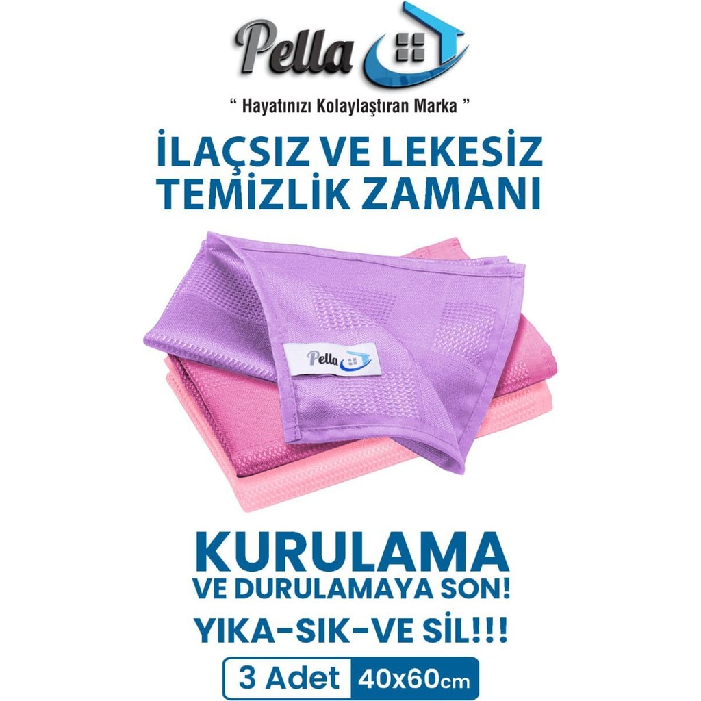 Active Çamaşır Suyu ile Kullanılabilen Tek Mikrofiber 3'lü Temizlik Bezi (40X60) Büyük Boy Çamaşır Yıkama Fiyatı