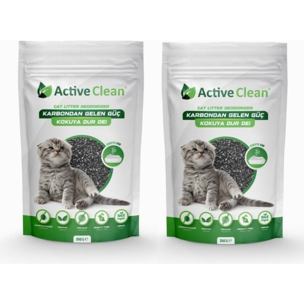 Active Clean Kedi Kumu Koku Giderici 240 gr 2'li Set Evcil Hayvan Ürünleri Fiyatı