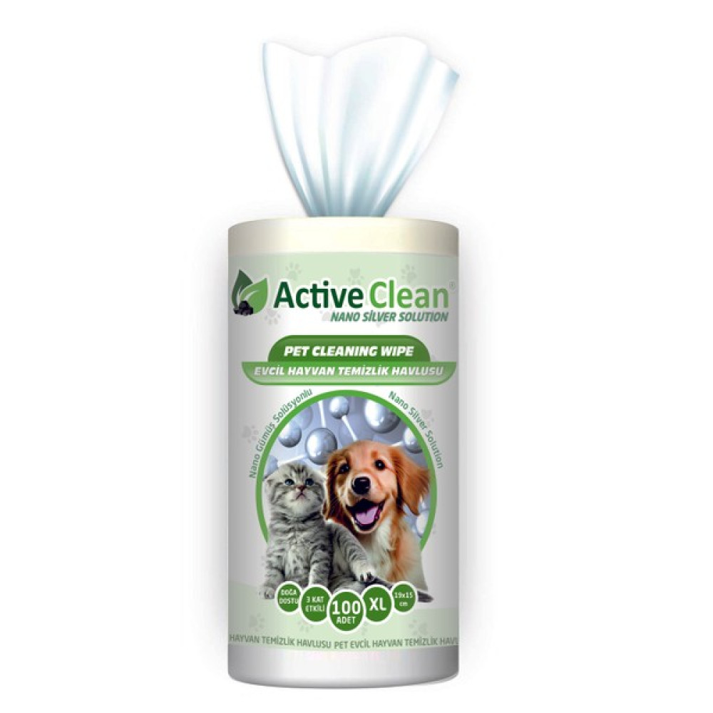 Active Clean Nano Gümüş Solüsyonlu Evcil Hayvan Temizlik Havlusu Evcil Hayvan Ürünleri Fiyatı