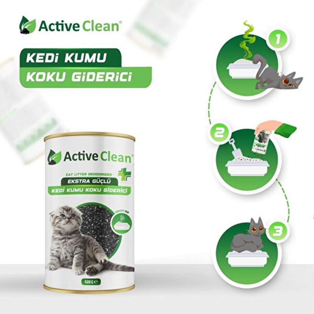 Active Clean Plus Kedi Kumu Koku Giderici 420 gr 2'li Set Evcil Hayvan Ürünleri Fiyatı