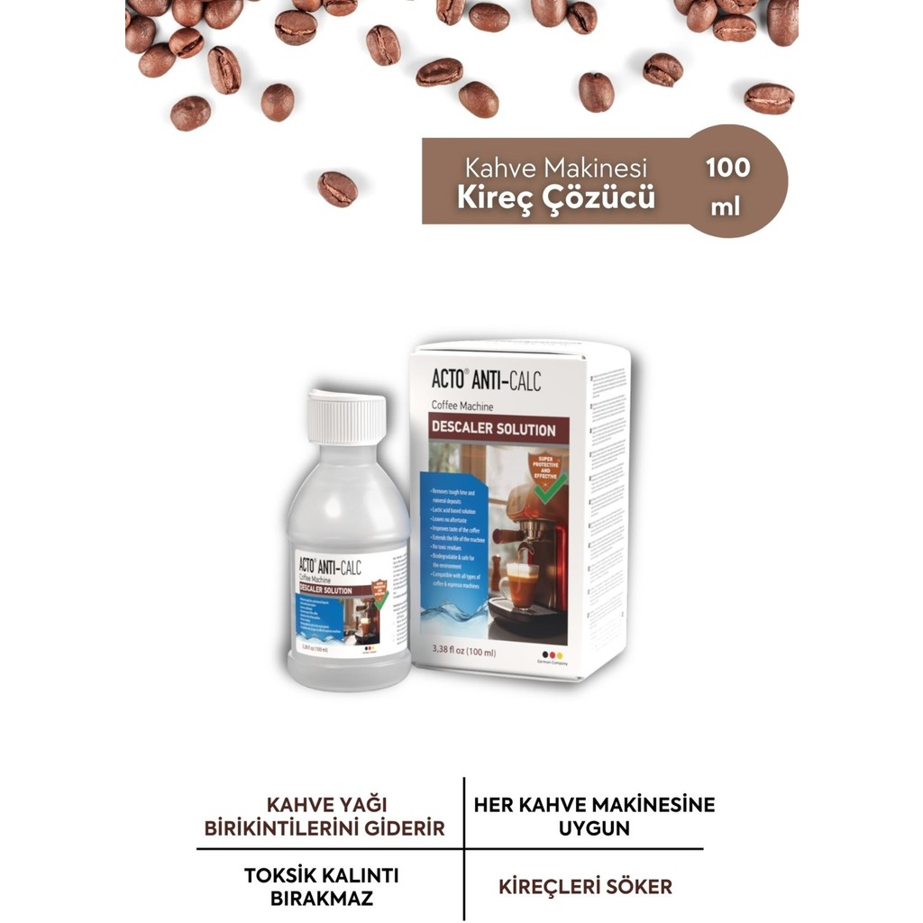 Acto Acto® Antı-Calc 100 ml | Kahve Makinaları Için Sıvı Kireç Çözücü Deterjan ve Temizlik Ürünleri Fiyatı