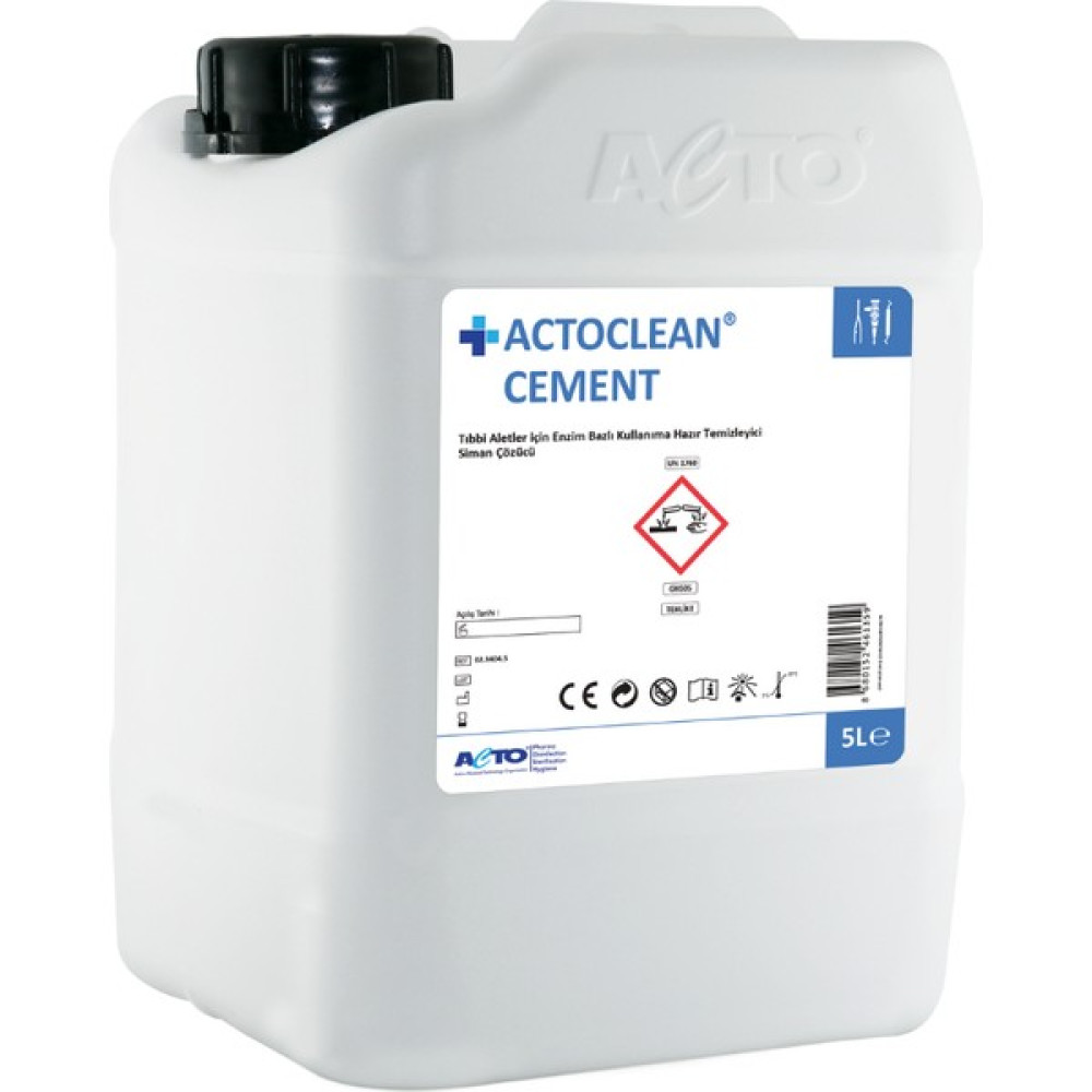 Acto Actoclean® Cement 5 L Tıbbi Aletler Için Enzim Bazlı Kullanıma Hazır Temizleyici Siman Çözücü Parlatıcı ve Temizleyiciler Fiyatı