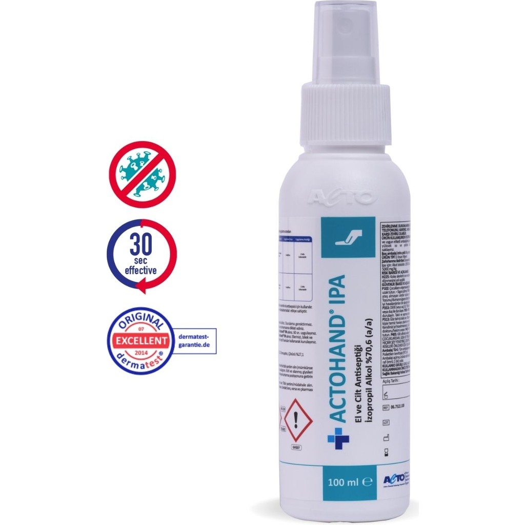 Acto Actohand® Ipa 100 ml | El ve Cilt Antiseptiği - Alkol 75 % (V/v) Hijyen ve Temizlik Fiyatı