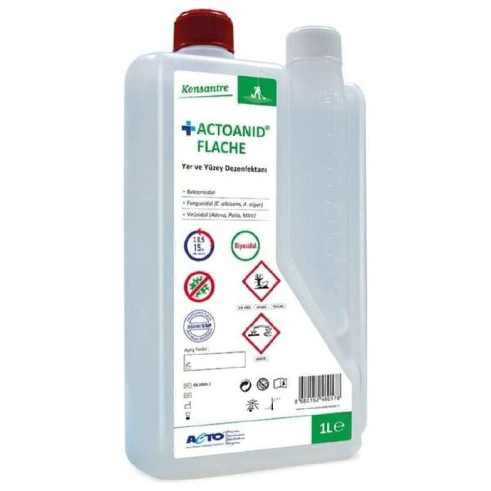 Acto Anıd® Flache 1lt Konsantre Yer Ve Yüzey Dezenfektanı - 1 lt Hijyen ve Temizlik Fiyatı