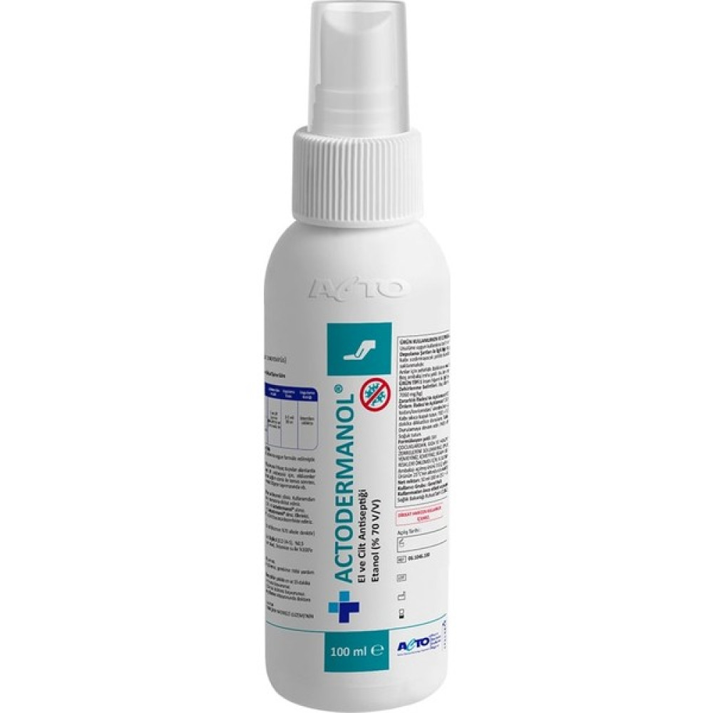 Actodermanol El ve Cilt Dezenfektanı Etanol %70 100 ml Sprey Nemlendiriciler Fiyatı