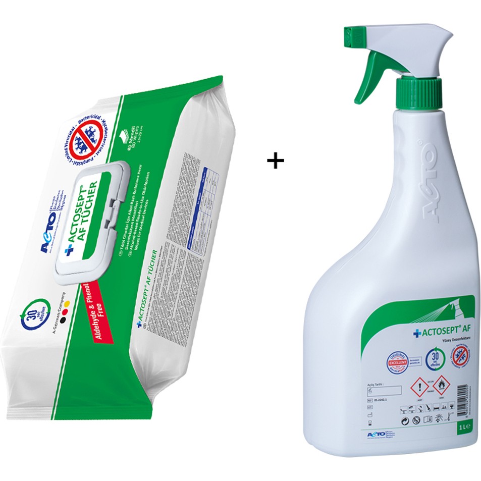 Actosept Actosept® Af 1 Litre + Actosept® Af Tücher 80 Mendil | Alkollü Yüzey Dezenfektanı ve Mendil Diğer Fiyatı