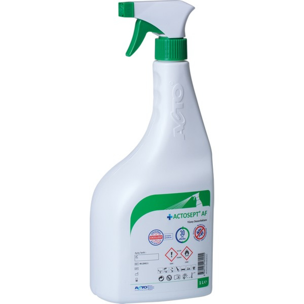 Actosept® Af Alkollü Hızlı Yüzey Dezenfektanı 1 Litre 30 Saniyede Etkili Hijyen ve Temizlik Fiyatı