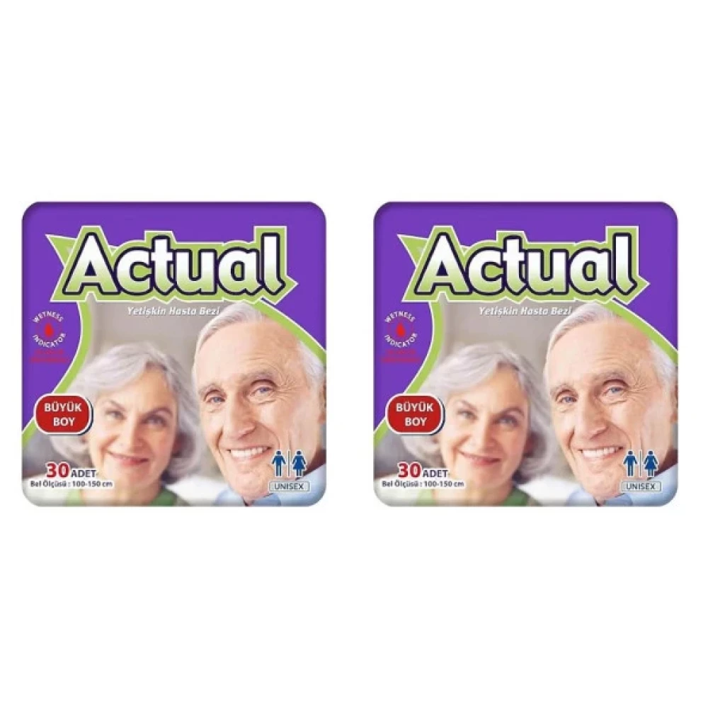 Actual 100X150 Cm 60 Adet Buyuk Boy Yetiskin Hasta Bezi Hasta Bezleri ve Temizliği Fiyatı