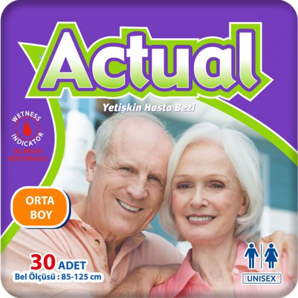 Actual Orta Boy Yetiskin Hasta Bezi Medium Beden 30 Adet Hasta Bezleri ve Temizliği Fiyatı
