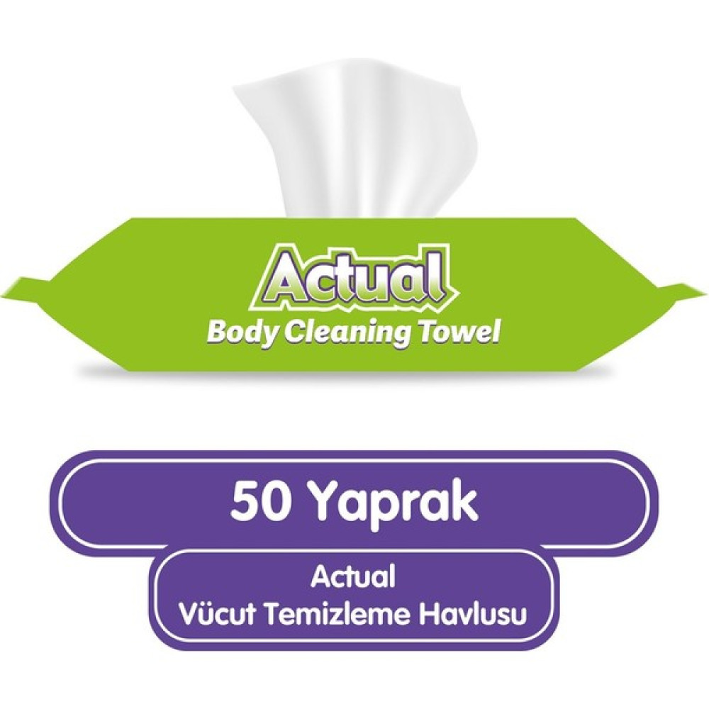 Actual Vücut Temizleme Havlusu 50'li Hasta Bezleri ve Temizliği Fiyatı