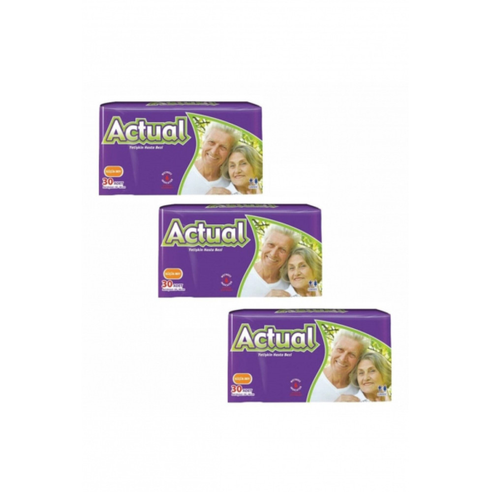 Actual Yetiskin Hasta Bezi Bel Bantli L-Buyuk 90 Adet (3Pk*30) Hasta Bezleri ve Temizliği Fiyatı