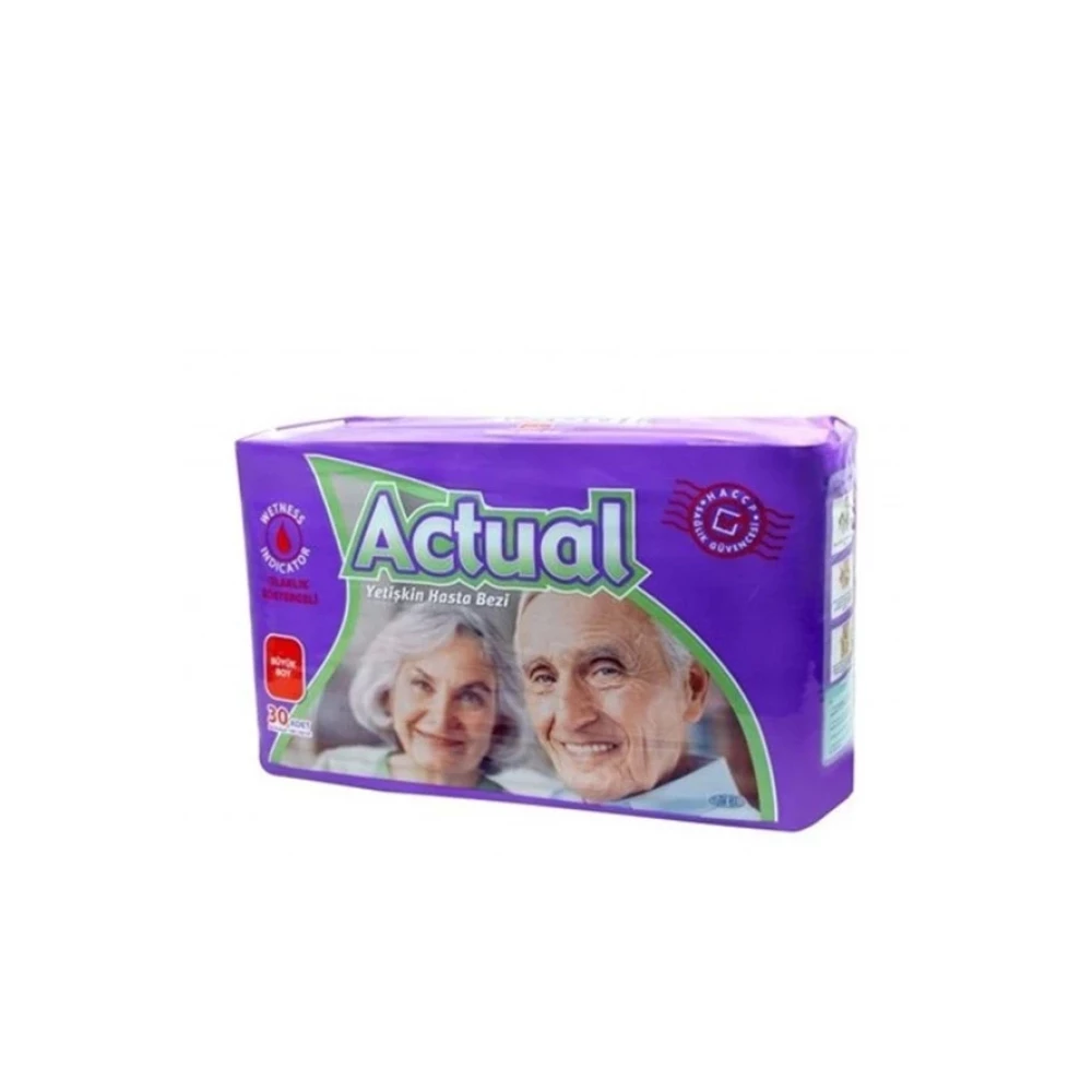 Actual Yetiskin Hasta Bezi Large / 30'Lu Hasta Bezleri ve Temizliği Fiyatı
