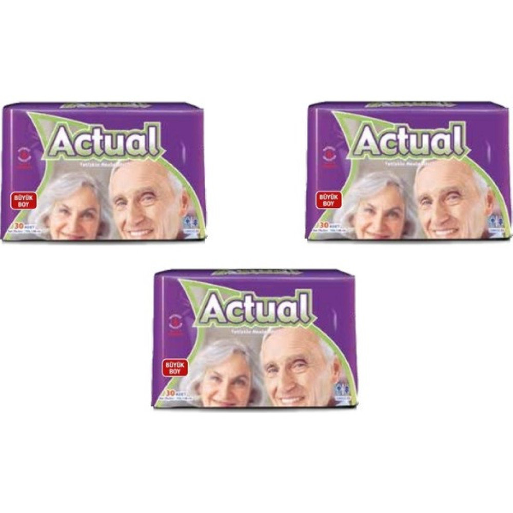 Actual Yetişkin Hasta Bezi Large 3x30 90 adet - L Hasta Bezleri ve Temizliği Fiyatı