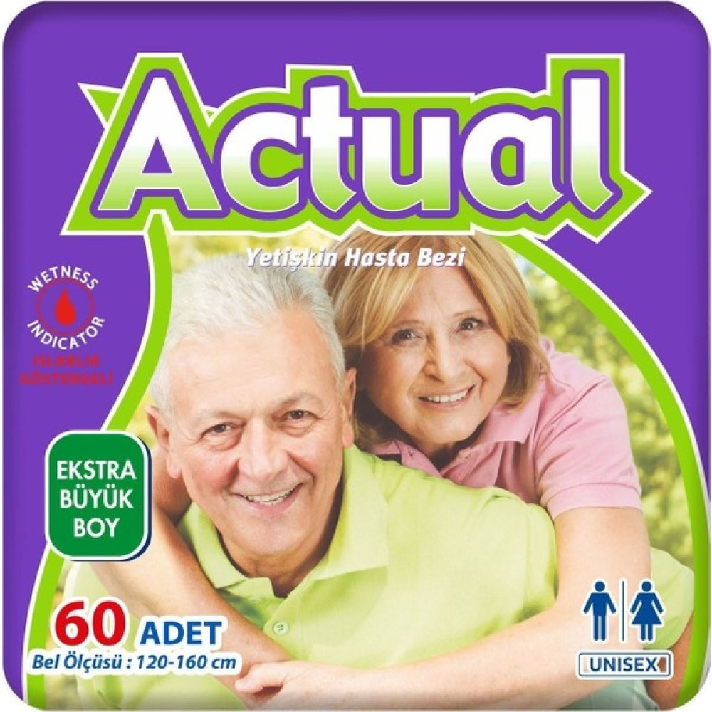 Actual Yetişkin Hasta Bezi Xlarge - Ekstra Large 30lu 2 Paket 60 Adet - XL Hasta Bezleri ve Temizliği Fiyatı