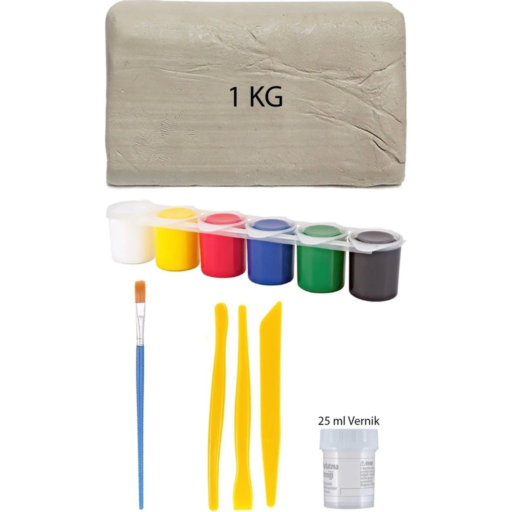 Acuto Beyaz Seramik Hamuru 1 Kg Kil Plastik Ebeşuar Seti Akrilik Boya Set Su Bazlı Parlatma Verniği Oyun Hamuru & Kil Fiyatı