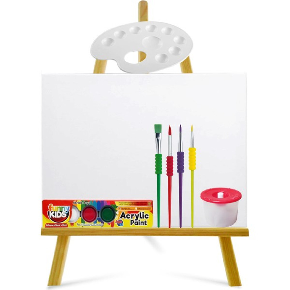 Acuto Mini Şövale Funny Kids 6X15 ml Akrilik Boya Seti Tuval Seti 25X35 Çocuklar Için Boyama Seti Akrilik Boya Fiyatı