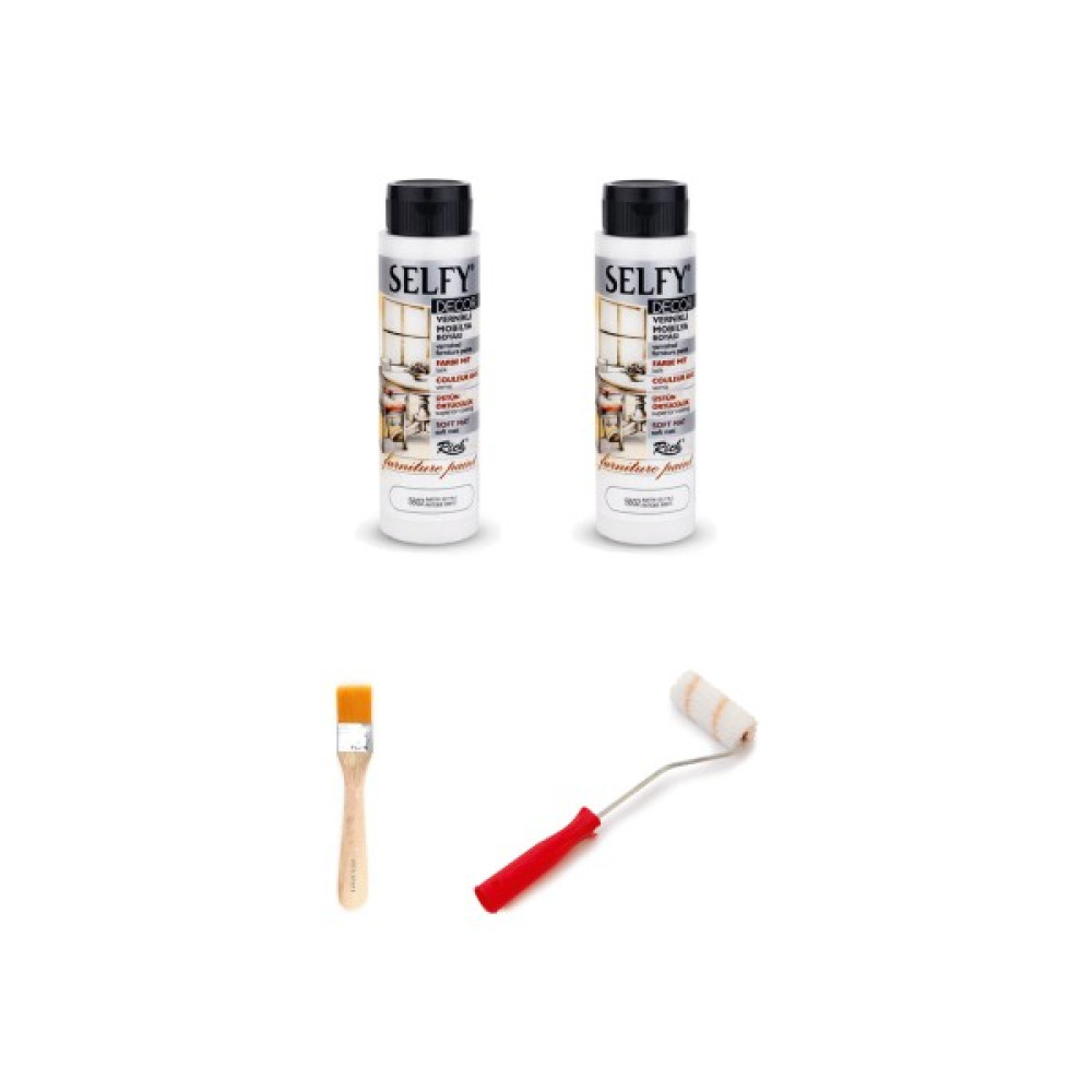 Acuto Rich Selfy Decor Antik Beyaz 1000 cc (1400 Gr) Vernikli Boya Dolap Boyama Seti Mobilya Boyası Set Akrilik Boya Fiyatı