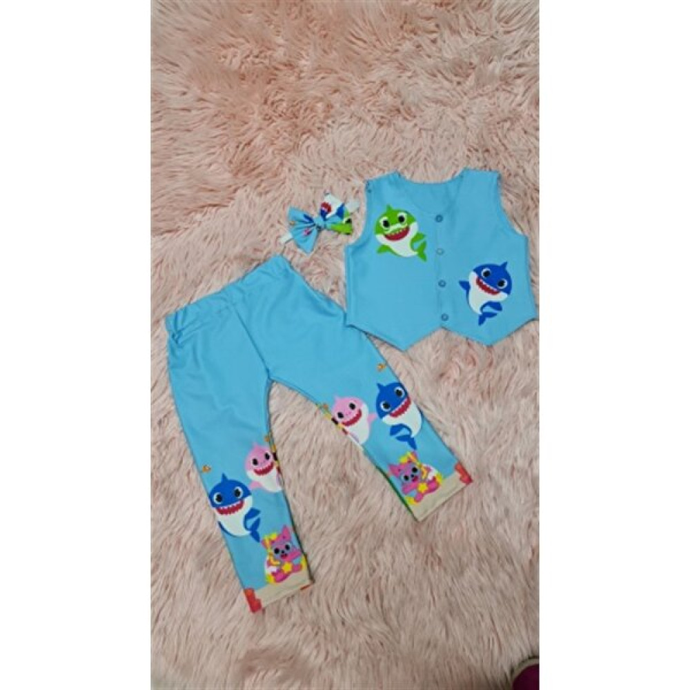 Ada Anne Çocuk Moda Erkek Çocuk Baby Shark Pantalon Yelek Papyon Takım Kız Çocuk Giyim Takımı Fiyatı