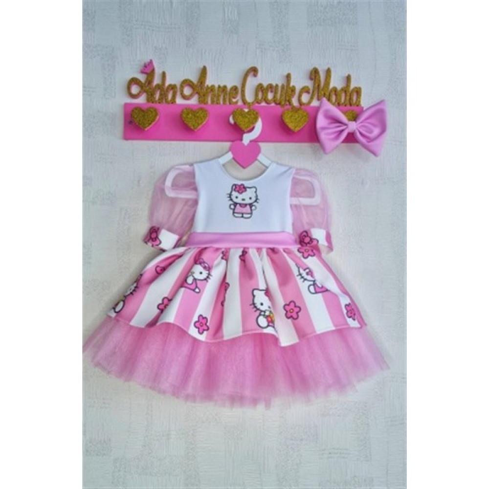 Ada Anne Çocuk Moda Kız Çocuk Kabarık Tüllü Hello Kitty Elbise Kız Çocuk Elbise Fiyatı