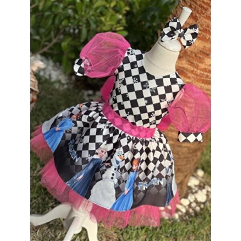 Ada Anne Çocuk Moda Kız Çocuk Karlar Kraliçesi Elsa Desenli Kabarık Tüllü Elbise Kız Çocuk Elbise Fiyatı