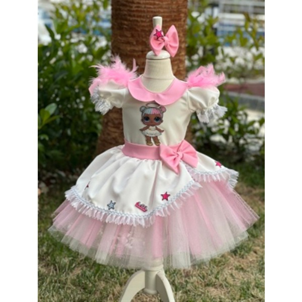 Ada Anne Çocuk Moda Kız Çocuk Lol Bebek Beyaz Kabarık Tasarım Elbise Kız Çocuk Elbise Fiyatı