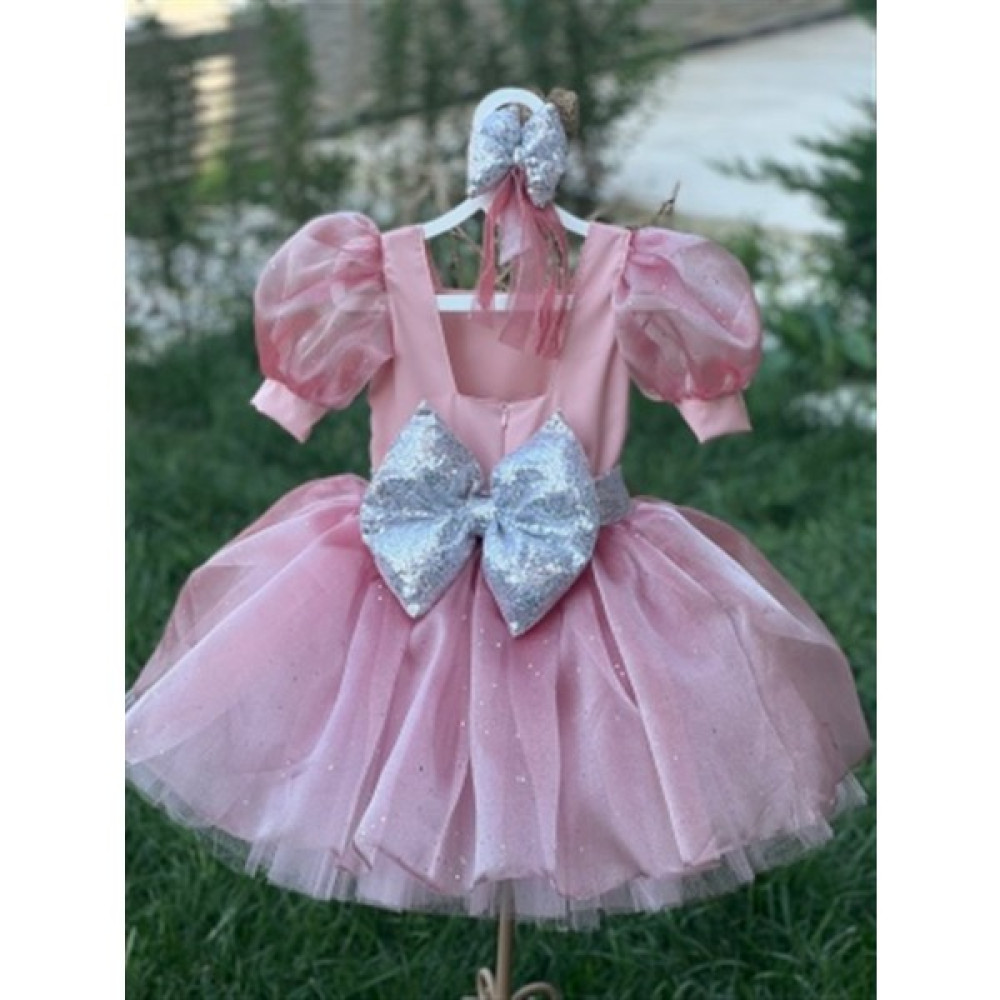 Ada Anne Çocuk Moda Kız Çocuk Pudra Pembe Kabarık Tüllü Abiye Elbise Elbise Fiyatı