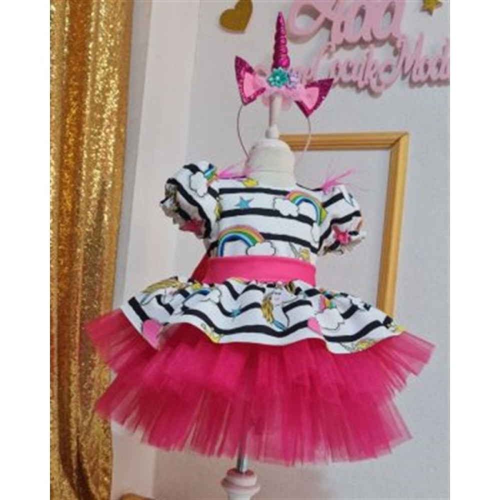Ada Anne Çocuk Moda Kız Çocuk Unicorn My Little Pony Tüllü Kabarık Elbise Kız Çocuk Elbise Fiyatı