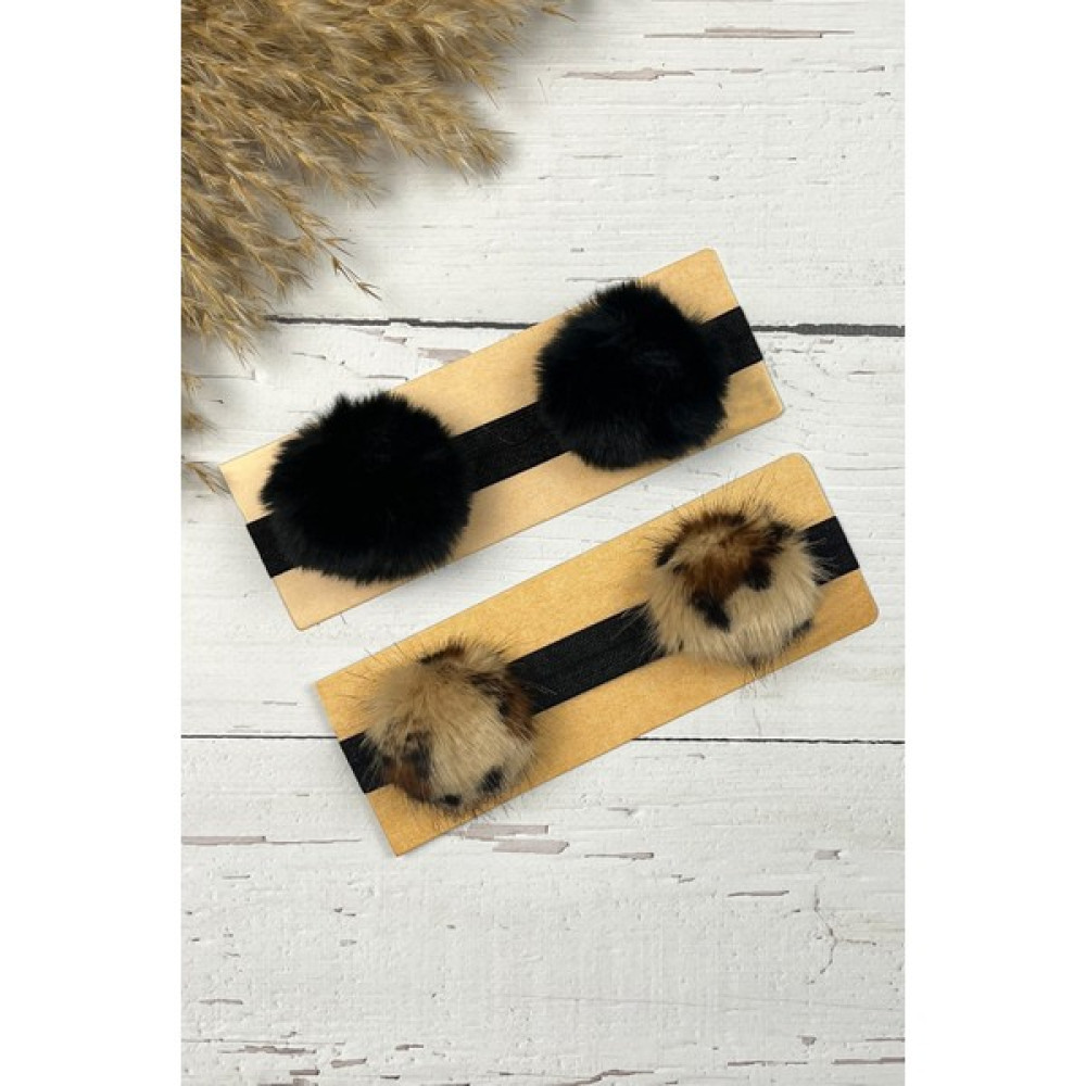 Ada Bebek Çocuk Kız Bebek ve Çocuk 2'li Leopar Ponponlu Bandana Saç Bandı Bebek Saç Bandı Fiyatı
