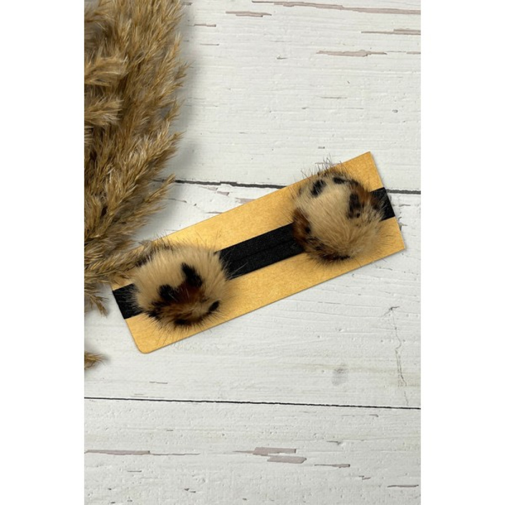 Ada Bebek Çocuk Kız Bebek ve Çocuk Leopar Çift Ponponlu Bandana Saç Bandı Bebek Saç Bandı Fiyatı