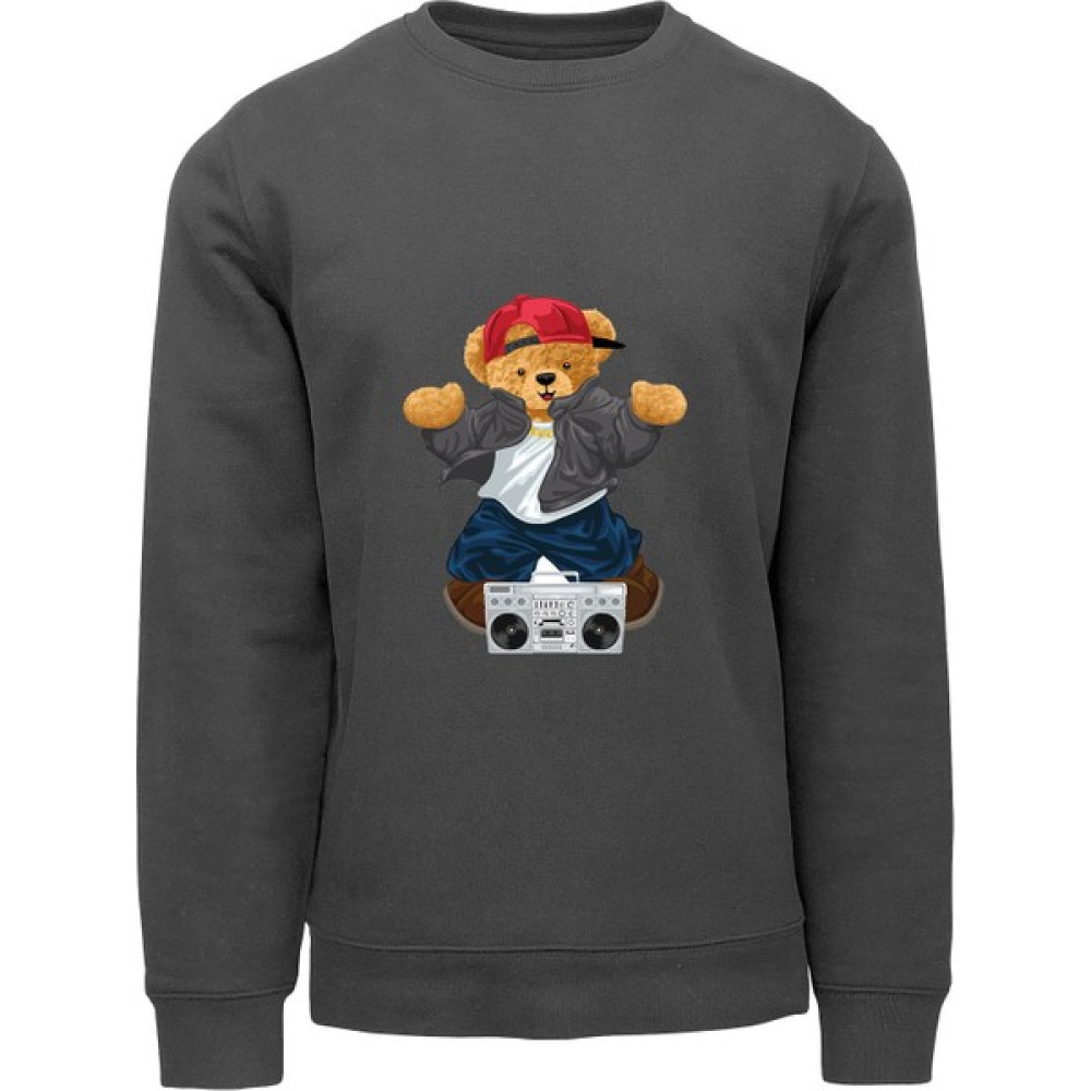 Ada Bebek Çocuk Oversize Hiphop Bear Baskılı Çocuk Sweatshirt Erkek Çocuk Sweatshirt Fiyatı