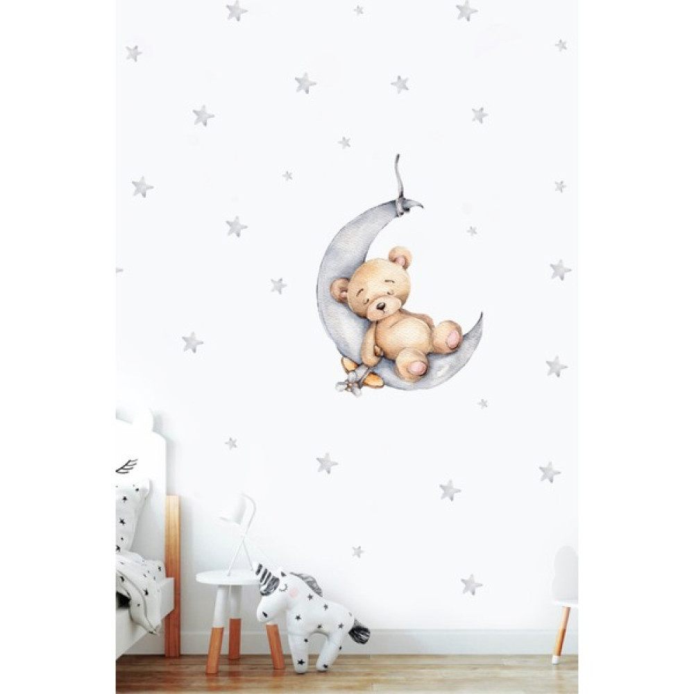 Ada Duvar Uykucu Ayıcık Duvar Sticker - 10 cm - Renkli Duvar Stickerı Fiyatı