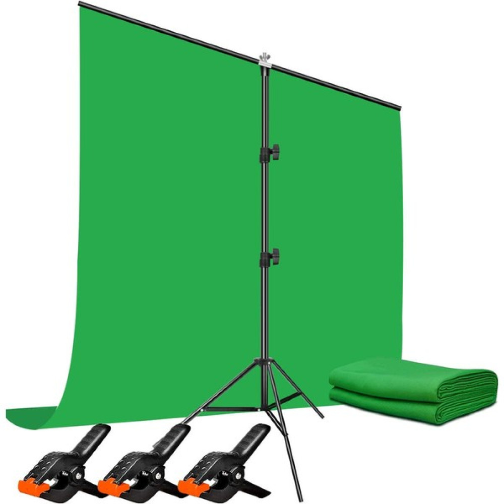 Ada Greenbox Green Screen Yeşil Fon Perde 1.5X2M + Tek Ayaklı Fon Standı+3 Adet Mandal Hediye+ Video Kamera Aksesuarları Fiyatı