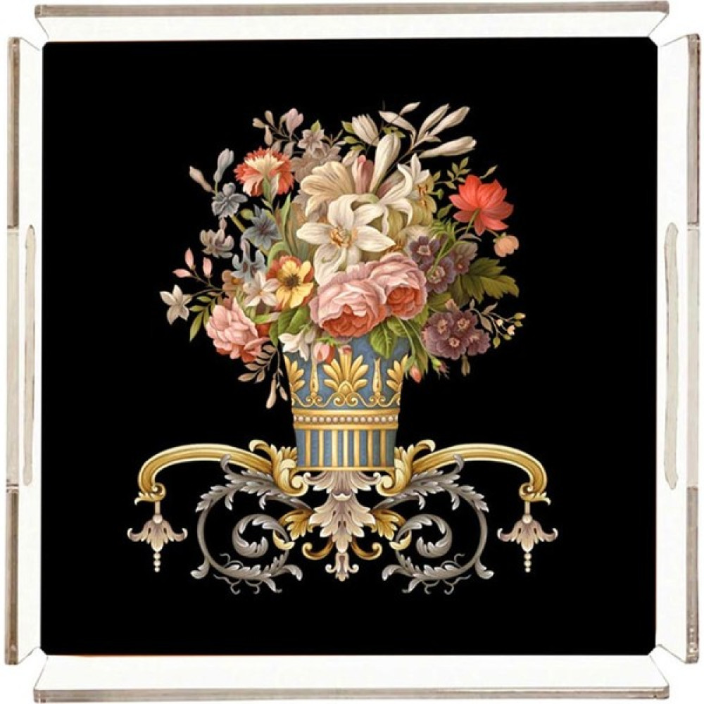 Ada Home Figüratif Çiçek Pleksi Tepsi - PT2128 - 25 x 25 cm Servis Tepsisi Fiyatı